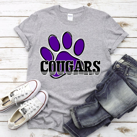 Cougars Paw Print With Word