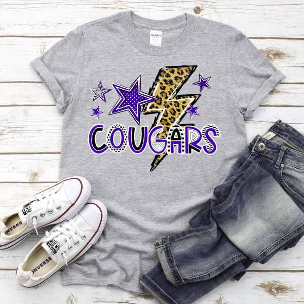 YOUTH Cougars Funky Lep Bolt With Stars