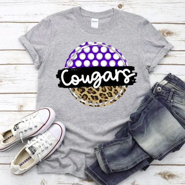 YOUTH Cougars Polka Dot Circle