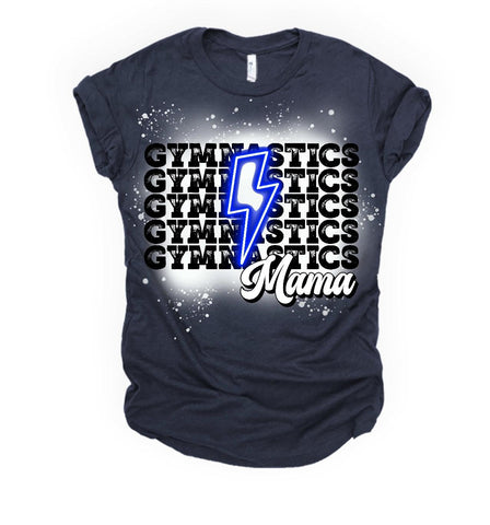 Gymnastics Mama Repeat - Blue Bolt BLEACHED