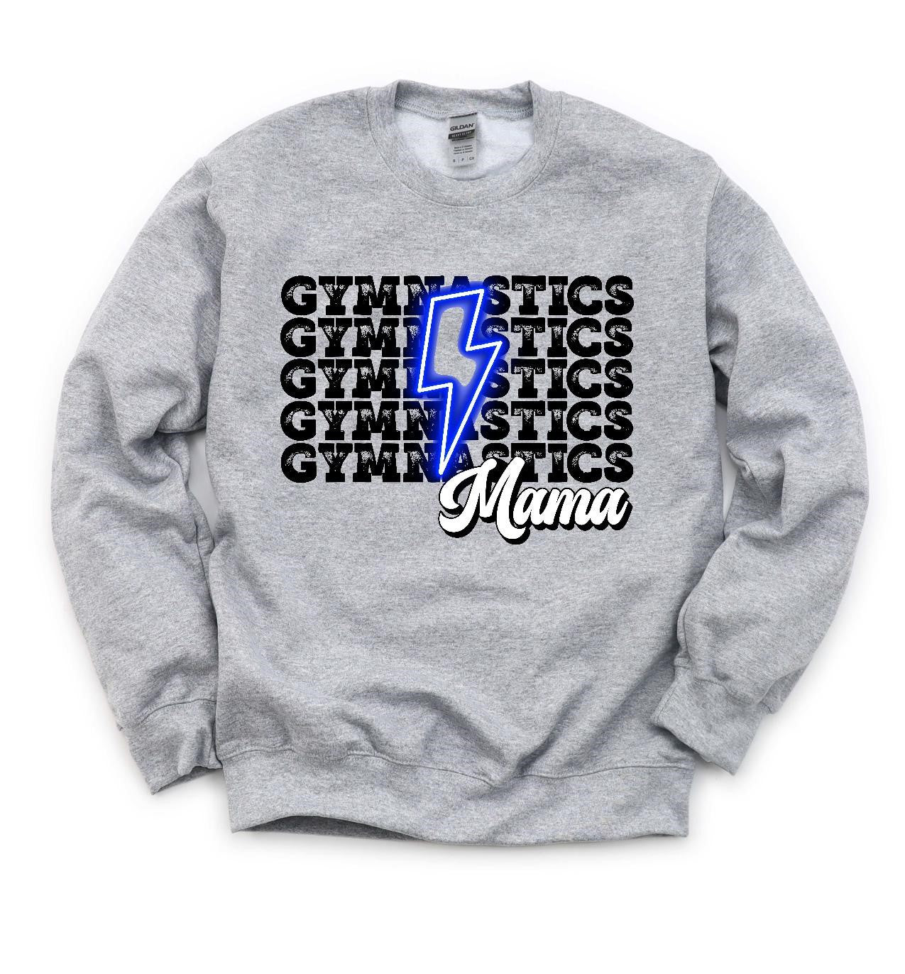 Gymnastics Mama Repeat - Neon Blue Bolt - Sweatshirt