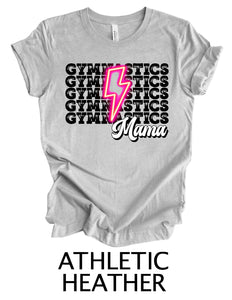 Gymnastics Mama Repeat - Neon Pink Bolt