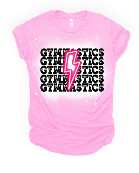 Gymnastics Repeat - Pink Bolt BLEACHED