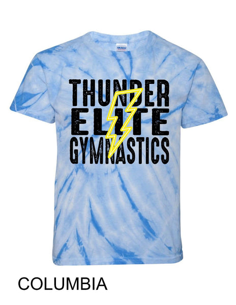 YOUTH Thunder Elite Gymnastics - Neon Yellow Bolt - Tie Dye