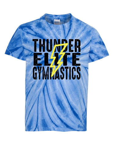 YOUTH Thunder Elite Gymnastics - Neon Yellow Bolt - Tie Dye