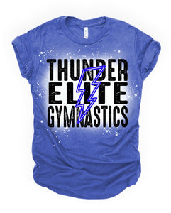 YOUTH Thunder Elite Gymnastics - Neon Blue Bolt BLEACHED